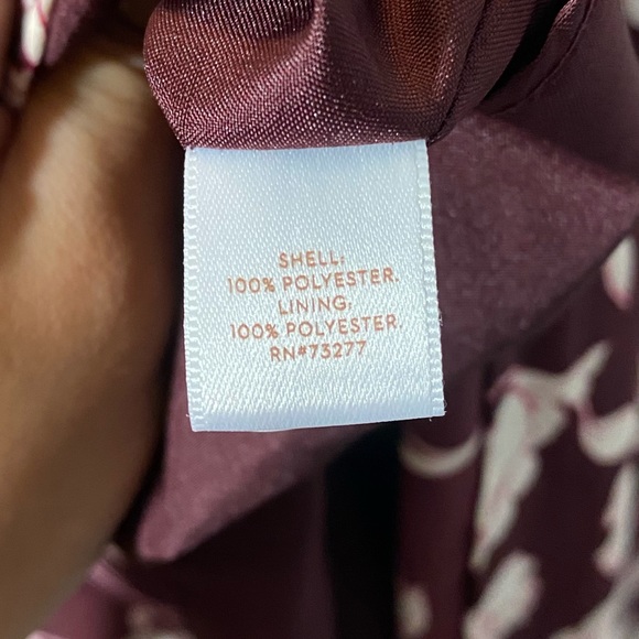 LC Lauren Conrad runway burgundy floral midi dress size 10 - machine washable! - Picture 9 of 10